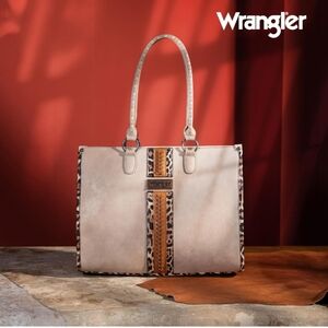 Wrangler Tote Bag for Women Leopard Large Handbags Western Purse and Top Handle